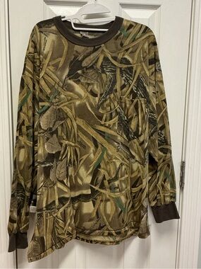 RANGER SZ 2XL Camo Long Sleeve Crew Neck Pocket T-Shirt Blend U.S.A vintage